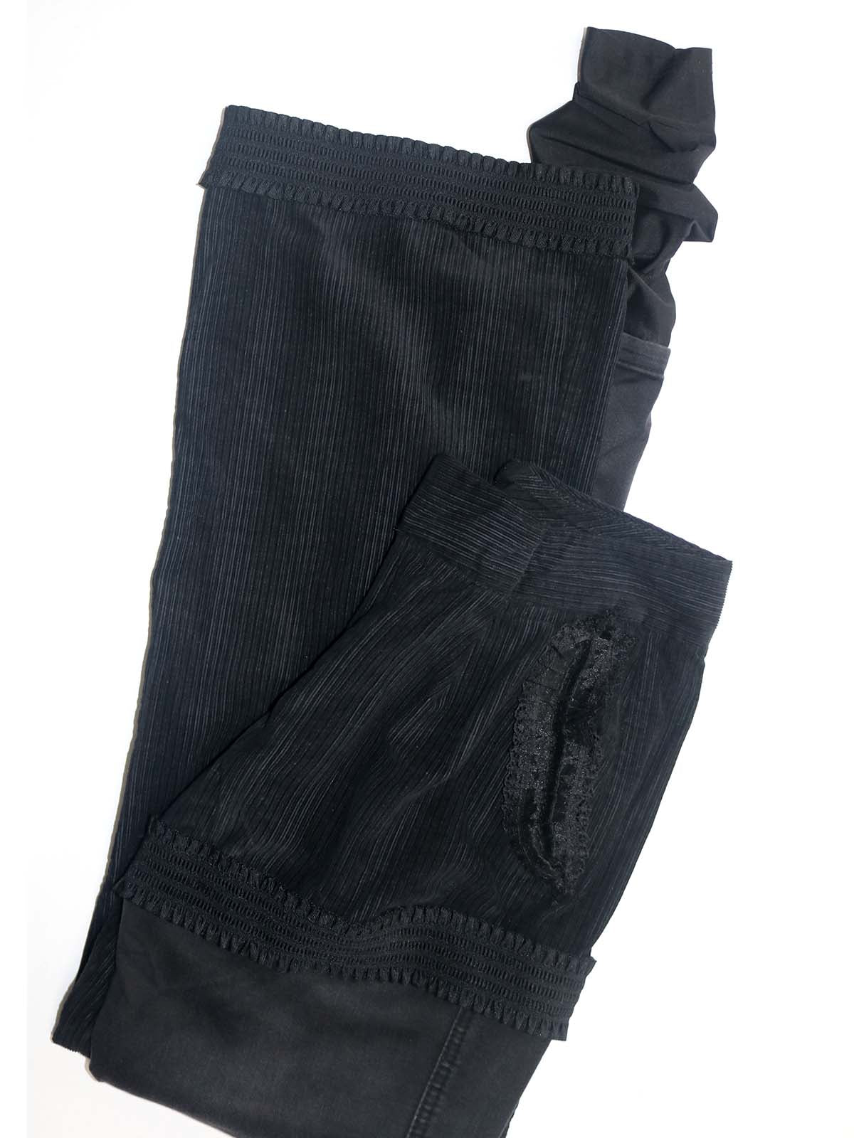 ASYMMETRICAL SLIM/WIDE STACKED RUFFLE PANTS