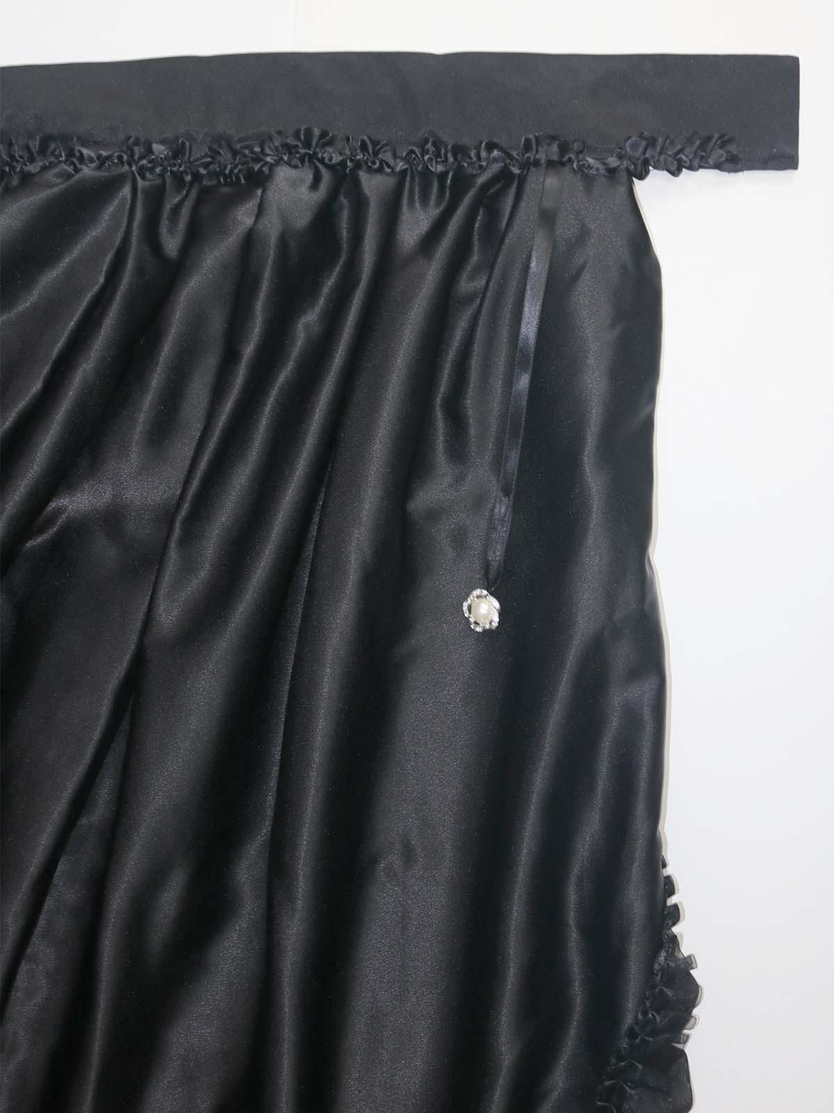 RUFFLE TRIM HIGH SLIT BALLROOM SKIRT