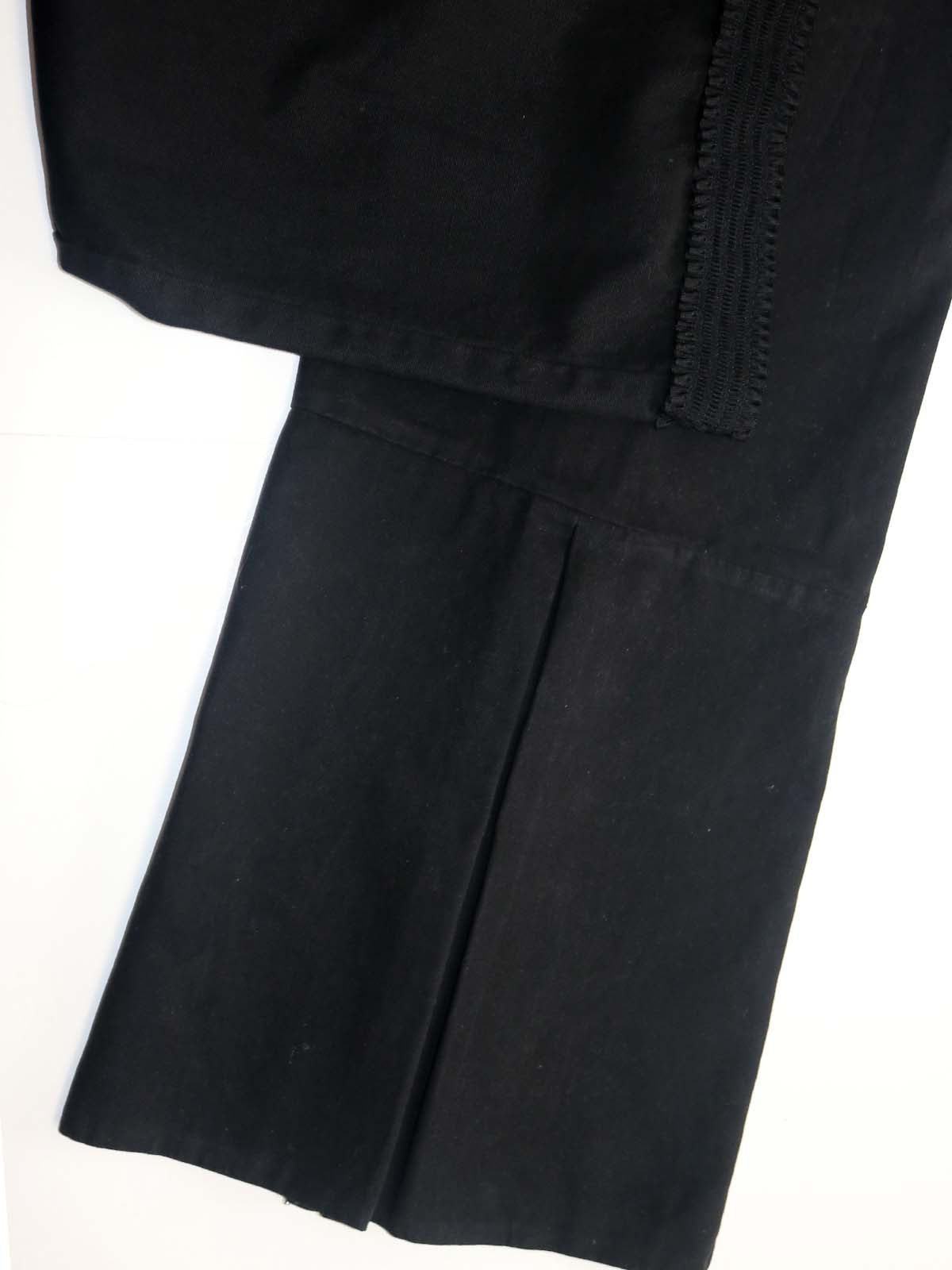 ZIP FLARE RUFFLE TRIM WIG LEG PANTS