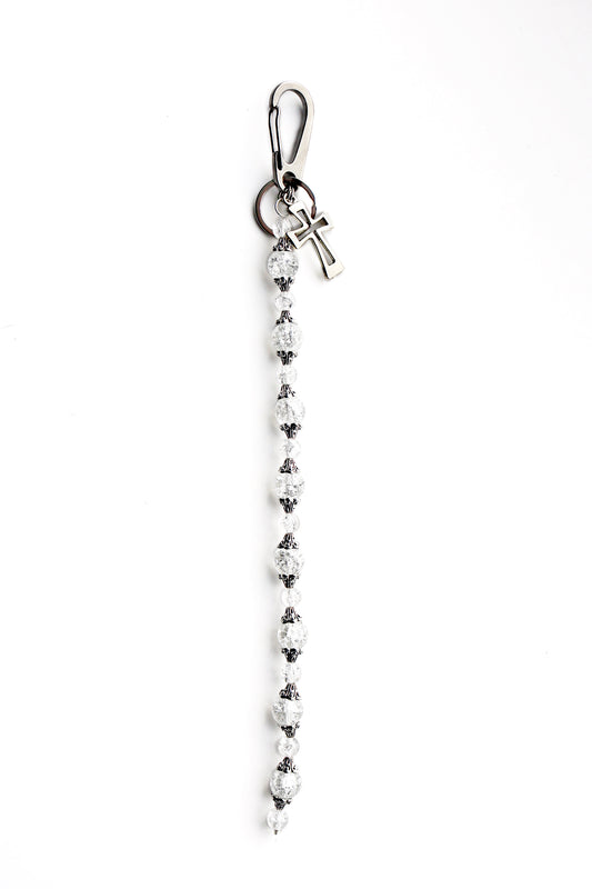 HOLLOW CROSS CRYSTAL KEYCHAIN