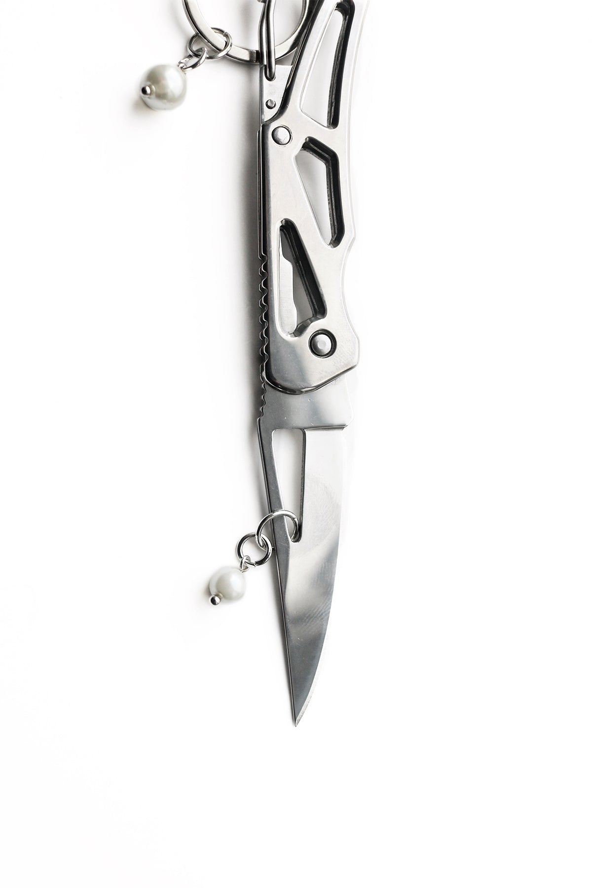 DOUBLE PEARL POCKET KNIFE KEYCHAIN