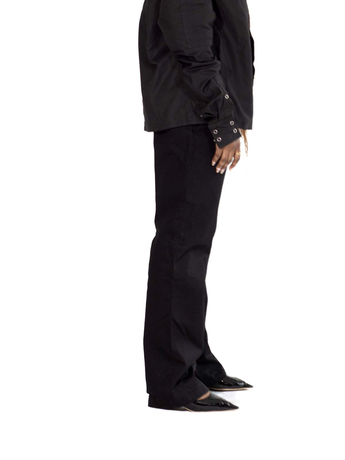 LOW RISE CLASSIC STRAIGHT LEG BLACK TROUSERS