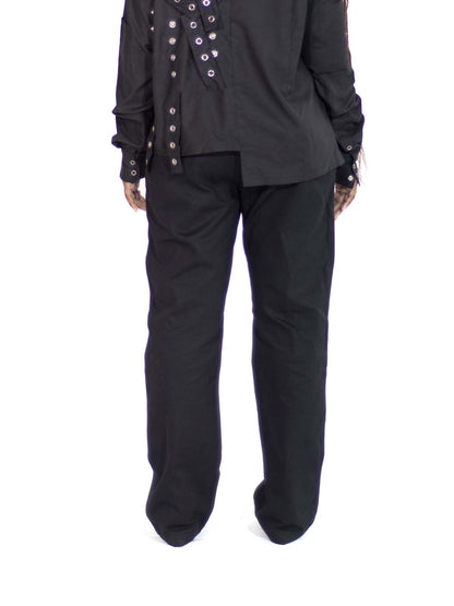 LOW RISE CLASSIC STRAIGHT LEG BLACK TROUSERS