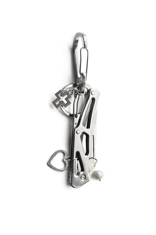 CROSS : HEART : PEARL POCKET KNIFE KEYCHAIN