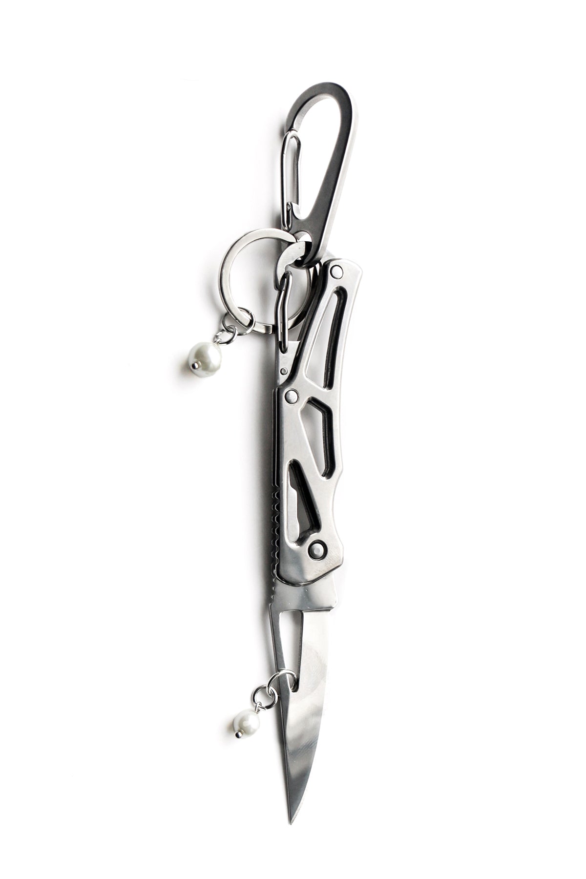 DOUBLE PEARL POCKET KNIFE KEYCHAIN