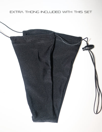 BLACK CUTOUT TRIM DETAIL BIKINI SET