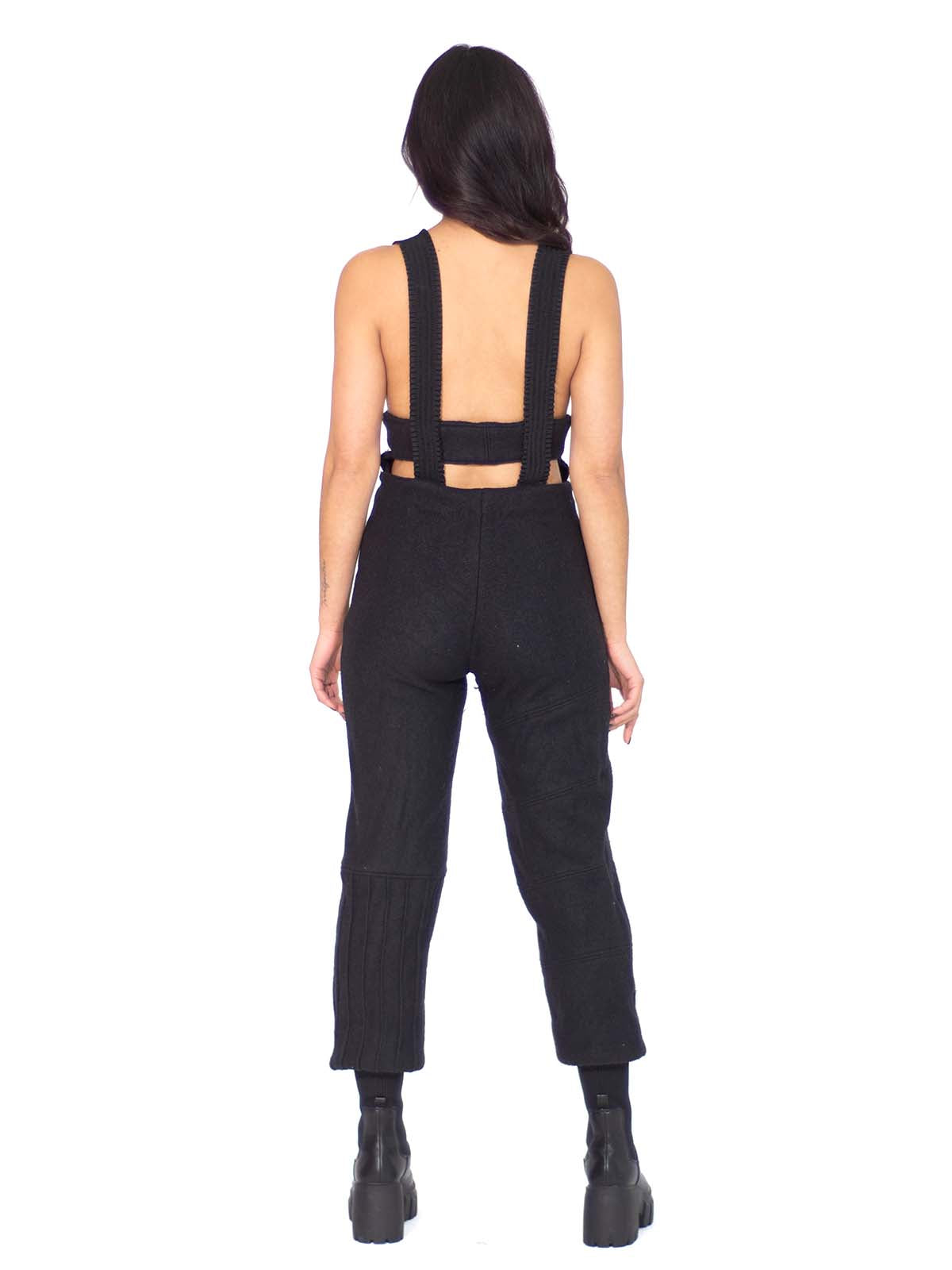 HIGH RISE SLIM FIT FLEECE OVERALLS