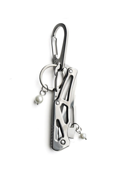 DOUBLE PEARL POCKET KNIFE KEYCHAIN