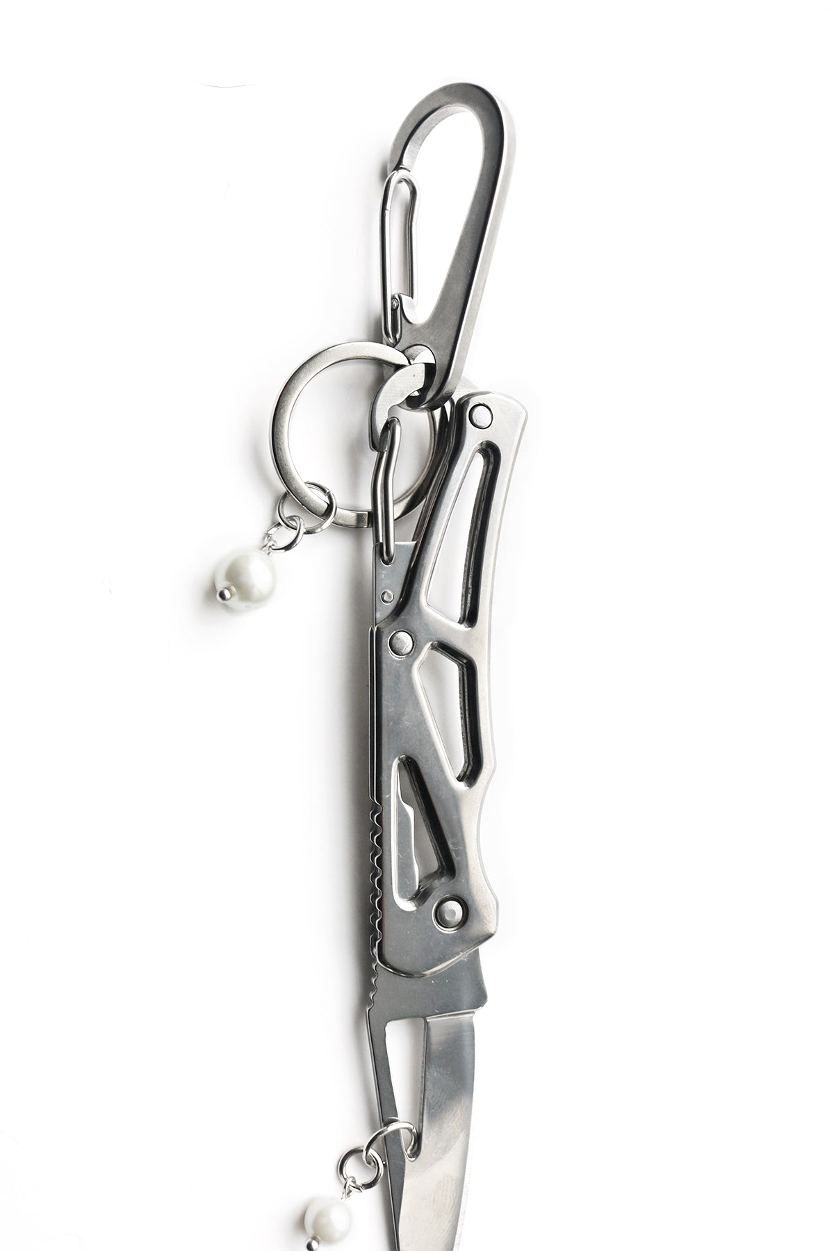 DOUBLE PEARL POCKET KNIFE KEYCHAIN