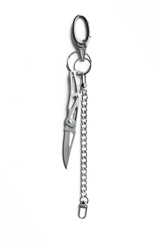 DOUBLE KEY RING POCKET KNIFE KEYCHAIN