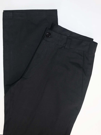LOW RISE CLASSIC STRAIGHT LEG BLACK TROUSERS
