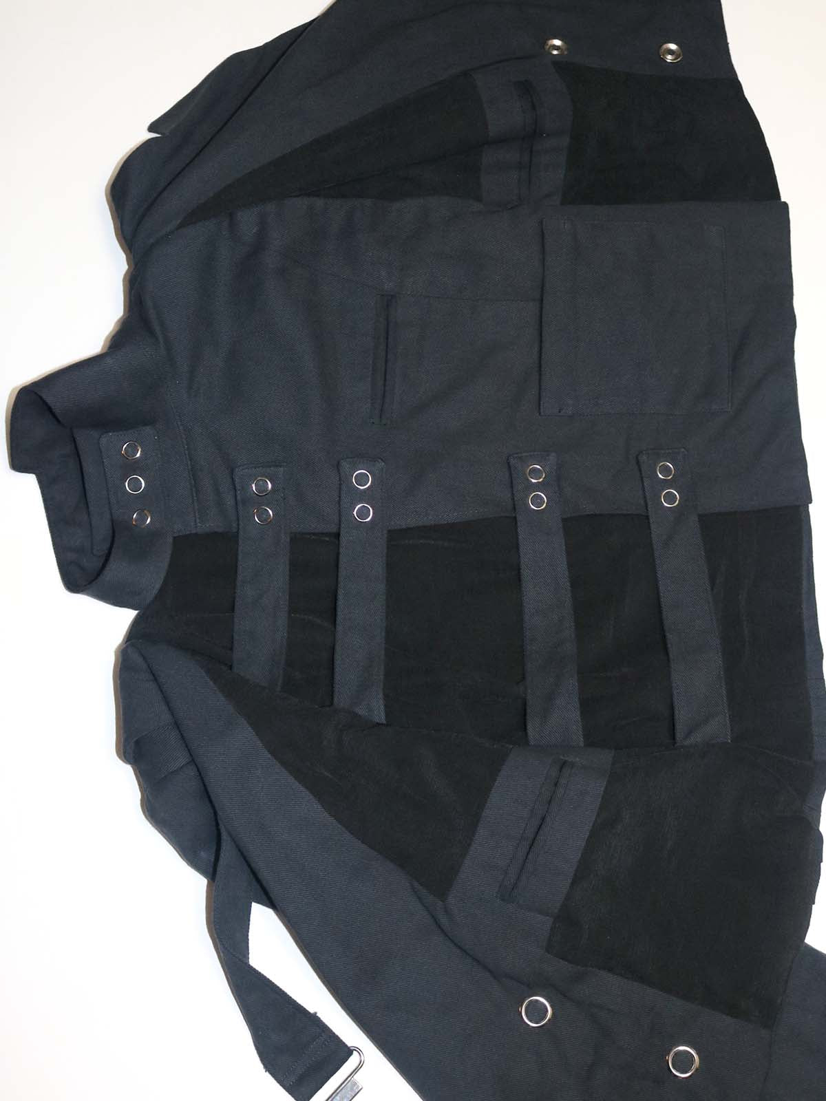 ASYMMETRICAL DOUBLE LAYERED SNAP BUCKLE JACKET