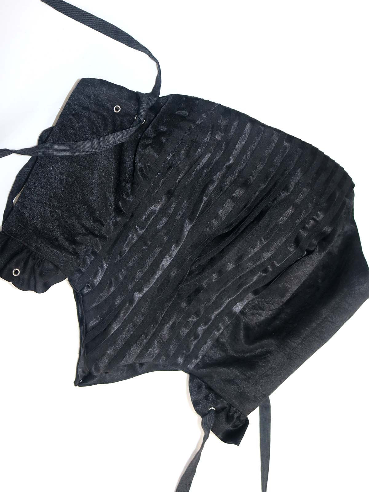 ASYMETRICAL RUFFLE TRIM GROMMET CORSET