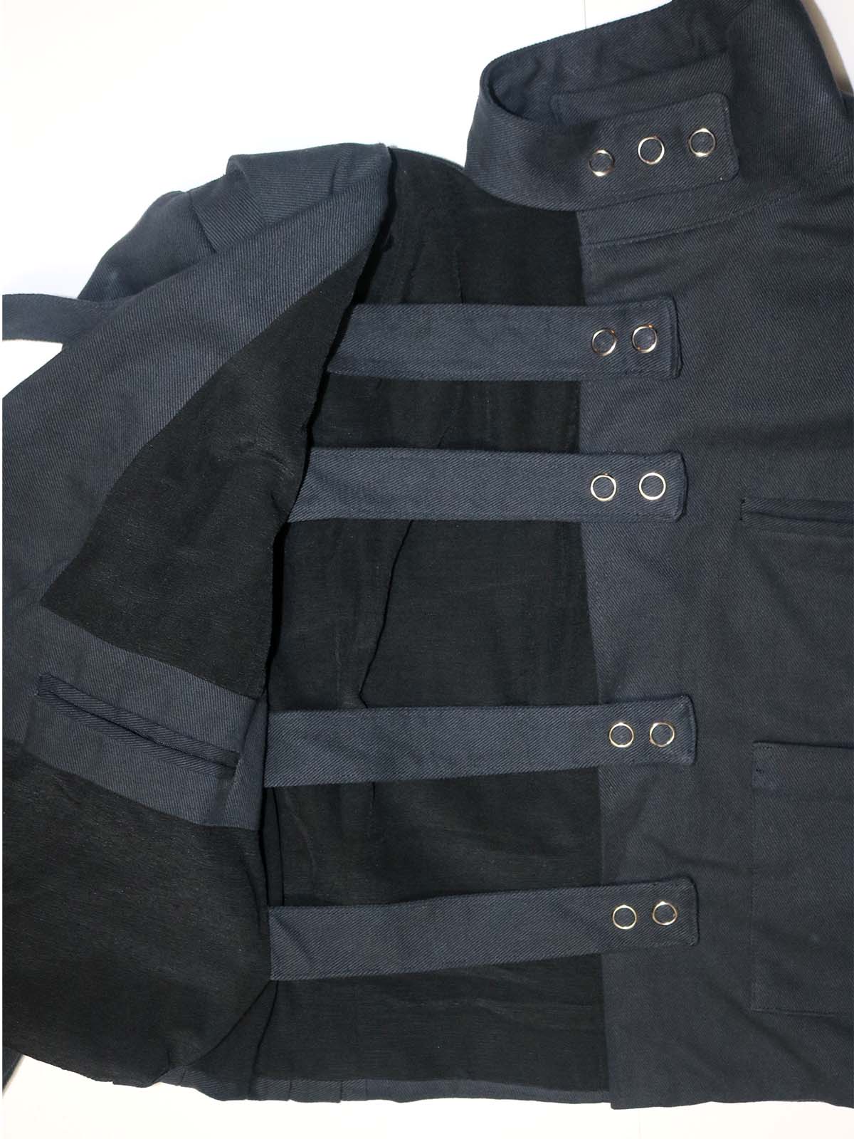 ASYMMETRICAL DOUBLE LAYERED SNAP BUCKLE JACKET