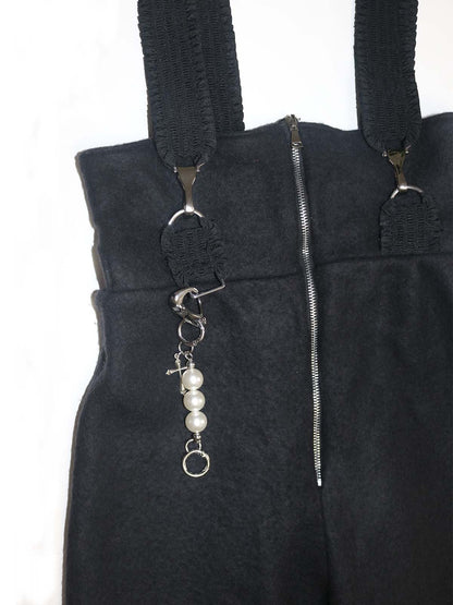 HIGH RISE SLIM FIT FLEECE OVERALLS